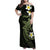 Aloha Hammerhead Shark Family Matching Off Shoulder Maxi Dress and Hawaiian Shirt Lime Rickey Hawaiian Kakau Tribal Tattoo