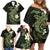 Aloha Hammerhead Shark Family Matching Off Shoulder Short Dress and Hawaiian Shirt Lime Rickey Hawaiian Kakau Tribal Tattoo