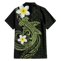 Aloha Hammerhead Shark Family Matching Short Sleeve Bodycon Dress and Hawaiian Shirt Lime Rickey Hawaiian Kakau Tribal Tattoo
