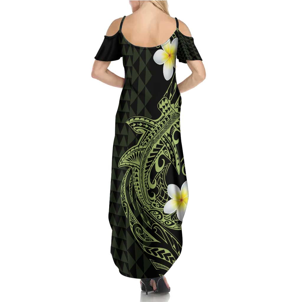 Aloha Hammerhead Shark Family Matching Summer Maxi Dress and Hawaiian Shirt Lime Rickey Hawaiian Kakau Tribal Tattoo