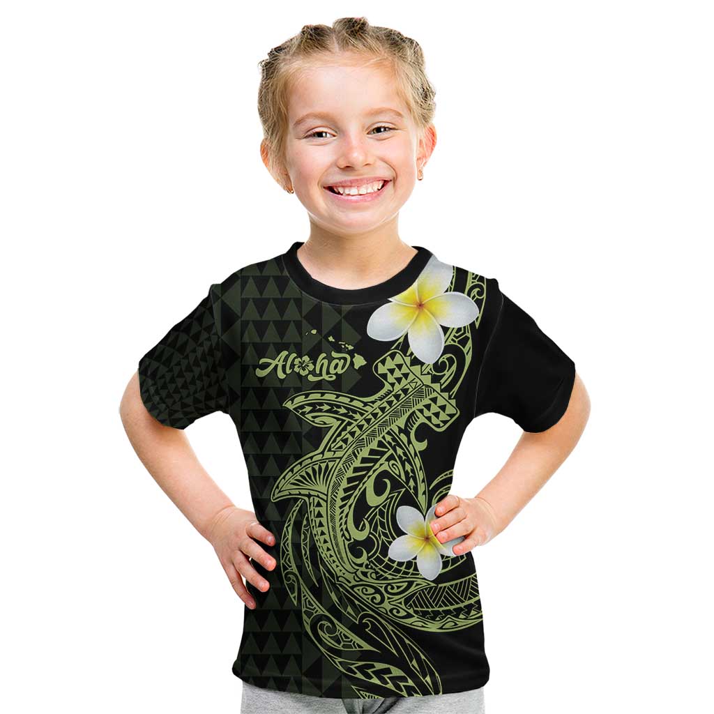 Aloha Hammerhead Shark Kid T Shirt Lime Rickey Hawaiian Kakau Tribal Tattoo LT9 Lime - Polynesian Pride