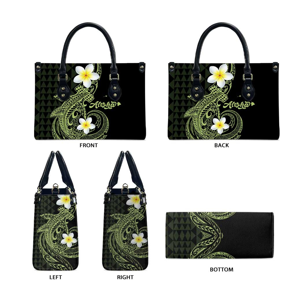 Aloha Hammerhead Shark Leather Bag Lime Rickey Hawaiian Kakau Tribal Tattoo - Polynesian Pride