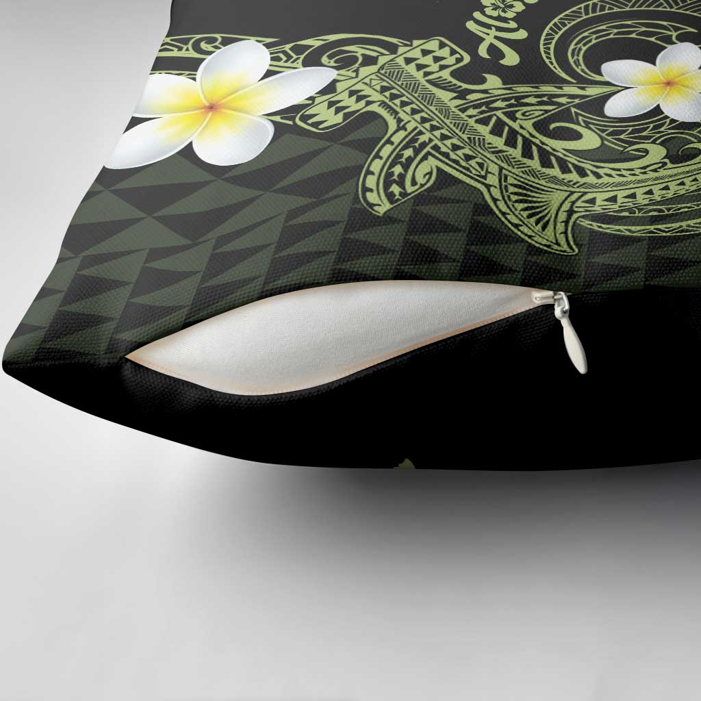 Aloha Hammerhead Shark Pillow Cover Lime Rickey Hawaiian Kakau Tribal Tattoo - Polynesian Pride