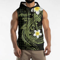 Aloha Hammerhead Shark Sleeveless Hoodie Lime Rickey Hawaiian Kakau Tribal Tattoo - Polynesian Pride