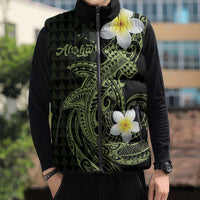 Aloha Hammerhead Shark Sleeveless Puffer Jacket Lime Rickey Hawaiian Kakau Tribal Tattoo - Polynesian Pride