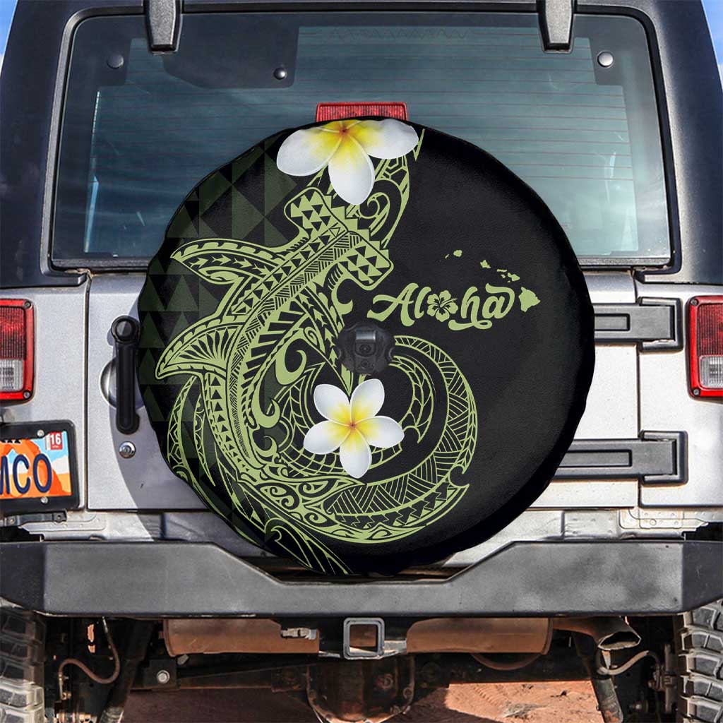 Aloha Hammerhead Shark Spare Tire Cover Lime Rickey Hawaiian Kakau Tribal Tattoo