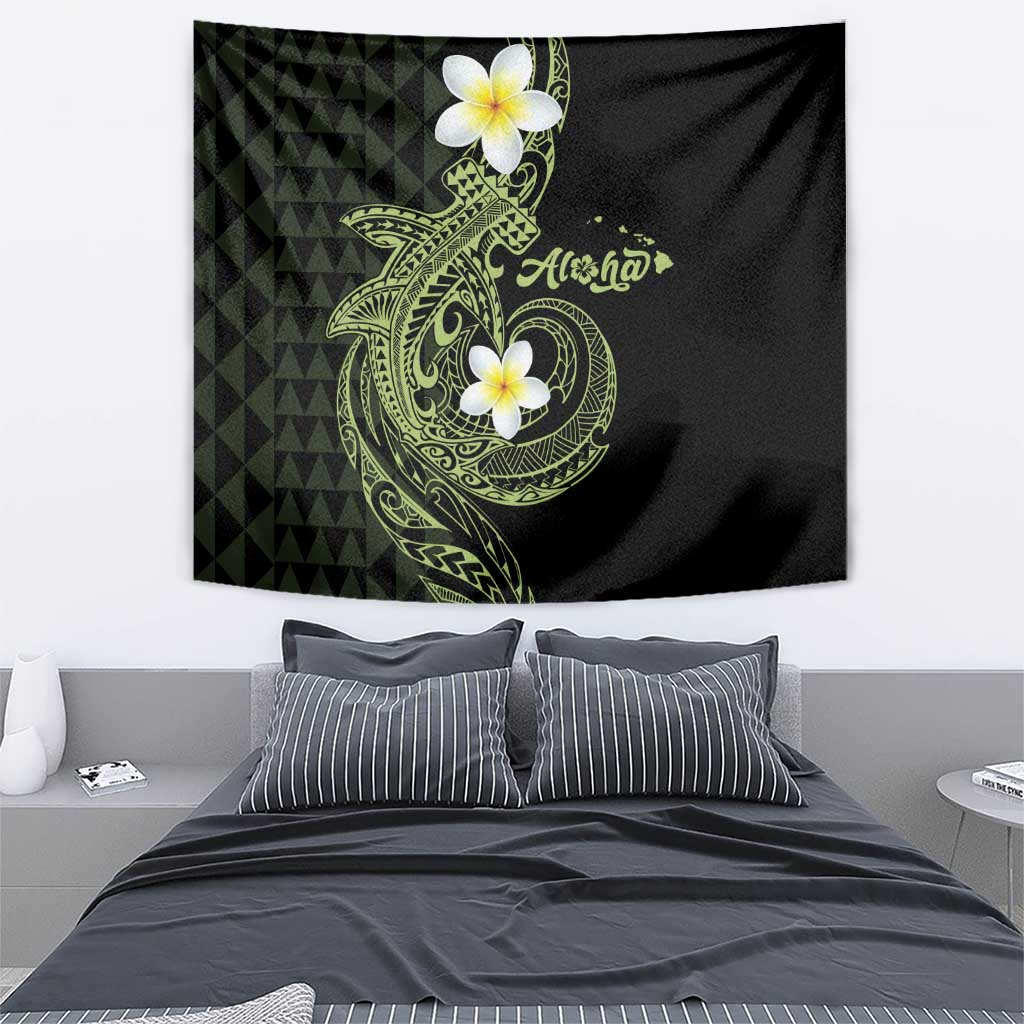 Aloha Hammerhead Shark Tapestry Lime Rickey Hawaiian Kakau Tribal Tattoo