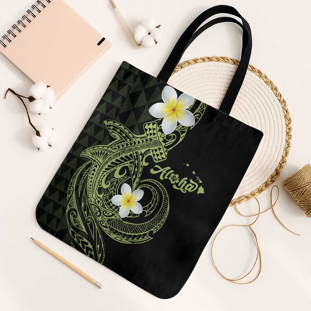 Aloha Hammerhead Shark Tote Bag Lime Rickey Hawaiian Kakau Tribal Tattoo - Polynesian Pride
