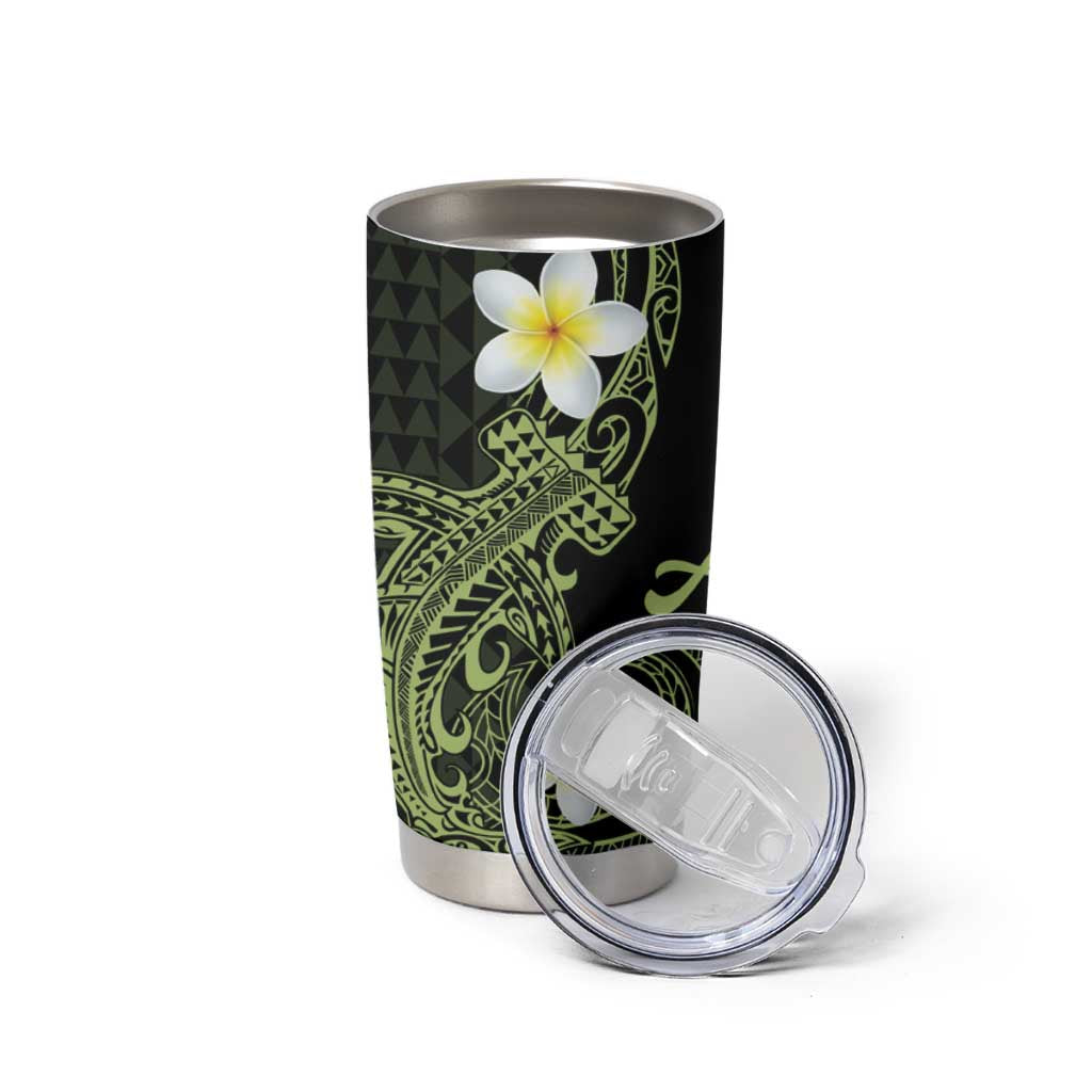 Aloha Hammerhead Shark Tumbler Cup Lime Rickey Hawaiian Kakau Tribal Tattoo