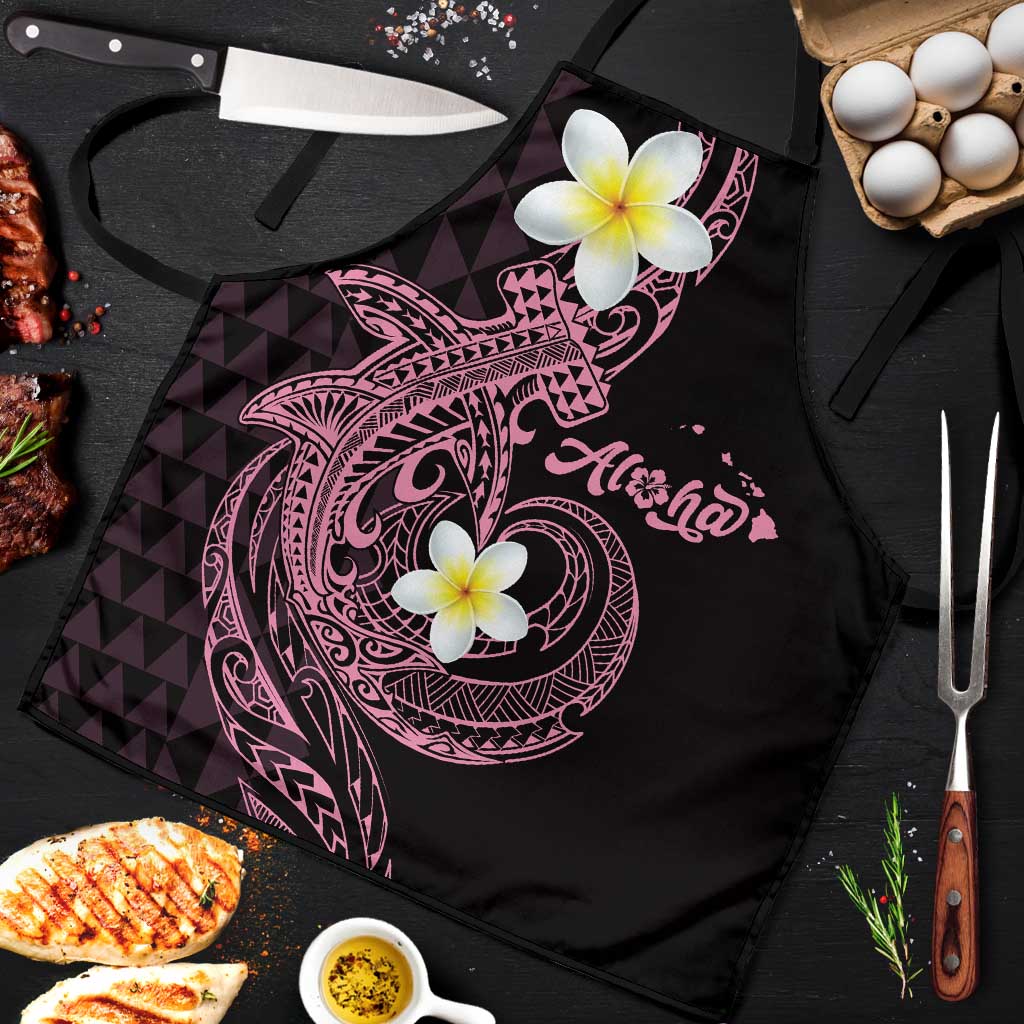 Aloha Hammerhead Shark Apron Vivacious Pink Hawaiian Kakau Tribal Tattoo - Polynesian Pride