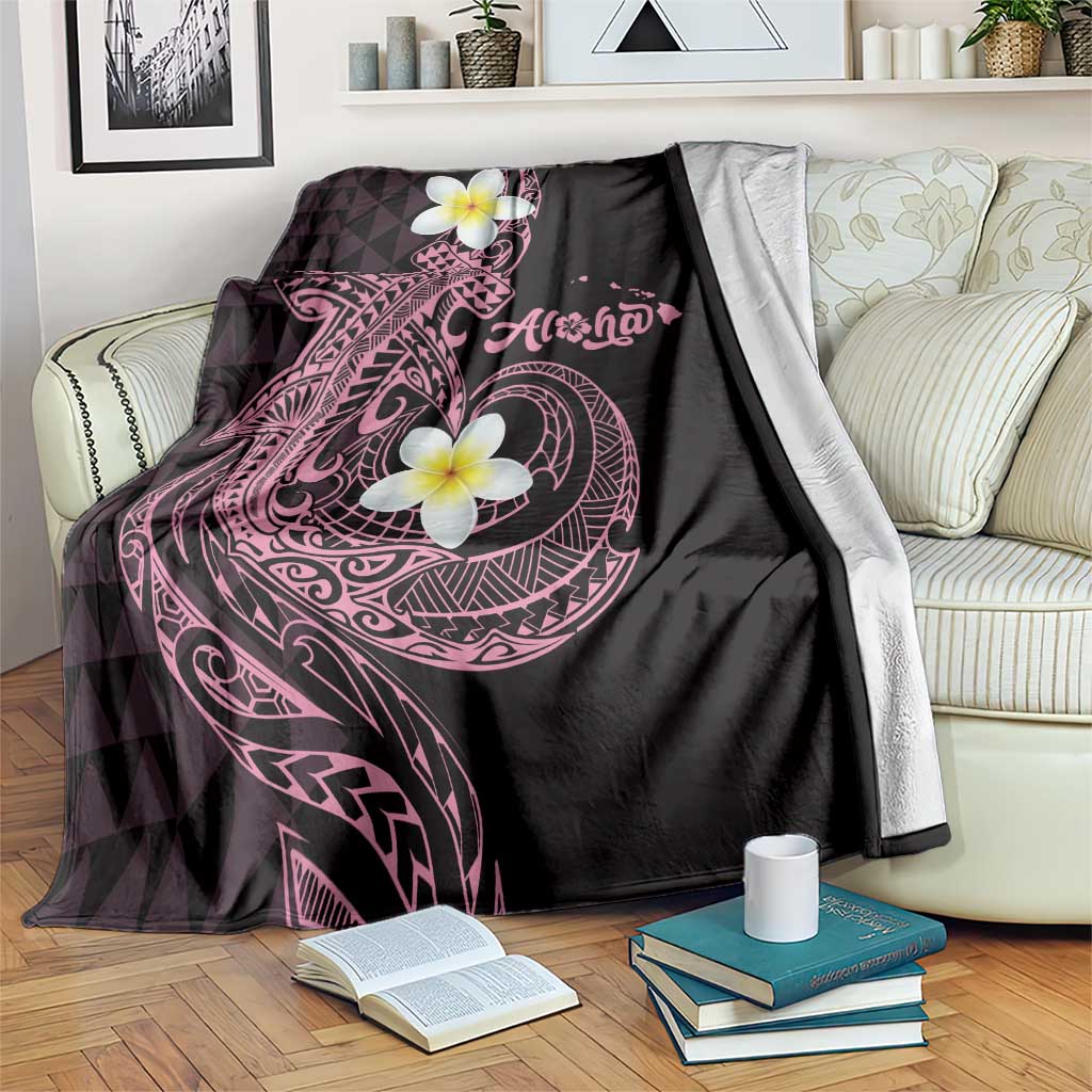 Aloha Hammerhead Shark Blanket Vivacious Pink Hawaiian Kakau Tribal Tattoo LT9 Pink - Polynesian Pride