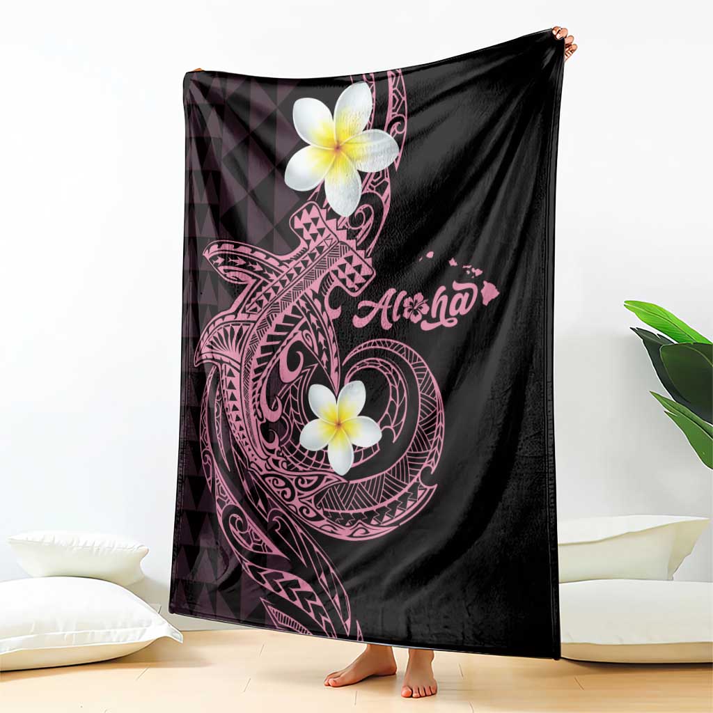 Aloha Hammerhead Shark Blanket Vivacious Pink Hawaiian Kakau Tribal Tattoo LT9 - Polynesian Pride