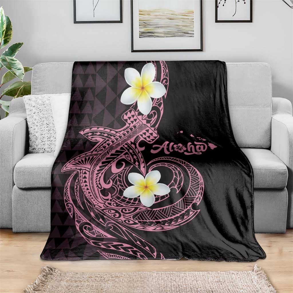 Aloha Hammerhead Shark Blanket Vivacious Pink Hawaiian Kakau Tribal Tattoo LT9 - Polynesian Pride