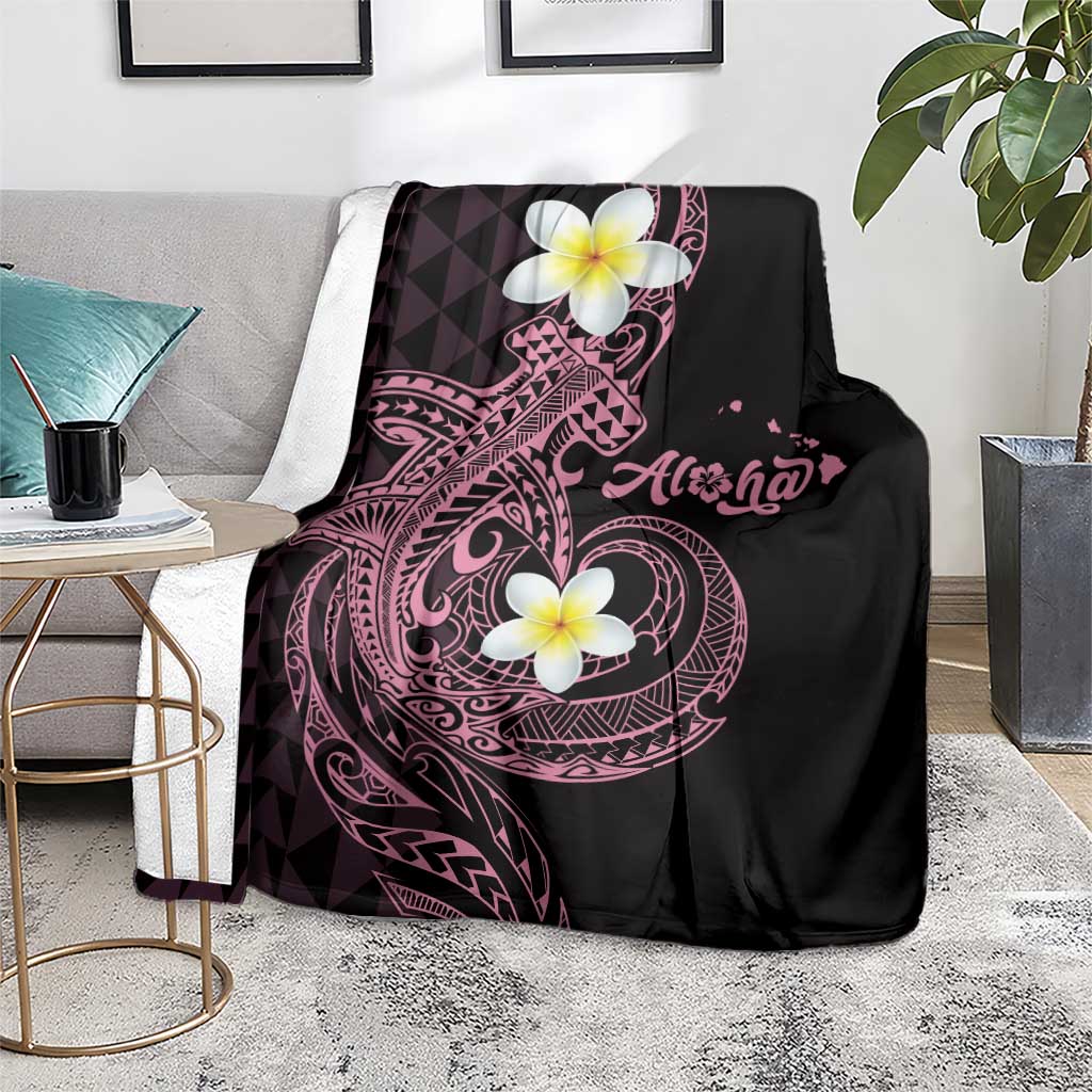 Aloha Hammerhead Shark Blanket Vivacious Pink Hawaiian Kakau Tribal Tattoo LT9 - Polynesian Pride