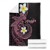 Aloha Hammerhead Shark Blanket Vivacious Pink Hawaiian Kakau Tribal Tattoo LT9 - Polynesian Pride