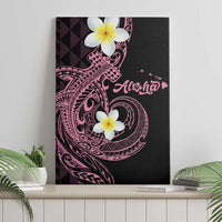 Aloha Hammerhead Shark Canvas Wall Art Vivacious Pink Hawaiian Kakau Tribal Tattoo