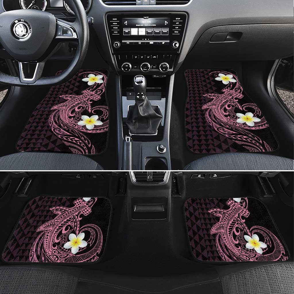 Aloha Hammerhead Shark Car Mats Vivacious Pink Hawaiian Kakau Tribal Tattoo