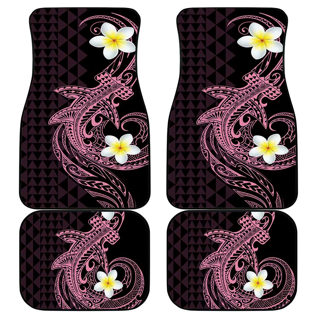 Aloha Hammerhead Shark Car Mats Vivacious Pink Hawaiian Kakau Tribal Tattoo