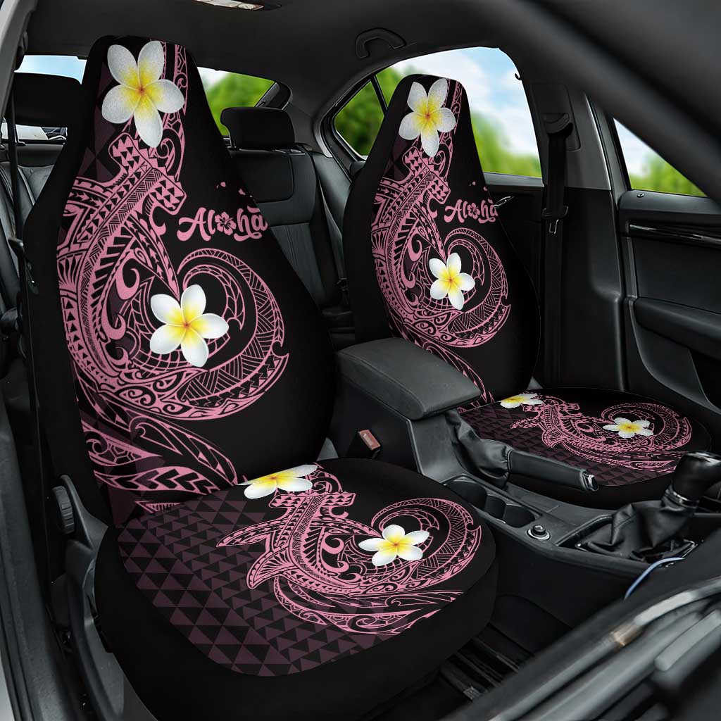 Aloha Hammerhead Shark Car Seat Cover Vivacious Pink Hawaiian Kakau Tribal Tattoo