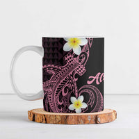 Aloha Hammerhead Shark Ceramic Mug Vivacious Pink Hawaiian Kakau Tribal Tattoo - Polynesian Pride