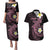 Aloha Hammerhead Shark Couples Matching Puletasi and Hawaiian Shirt Vivacious Pink Hawaiian Kakau Tribal Tattoo