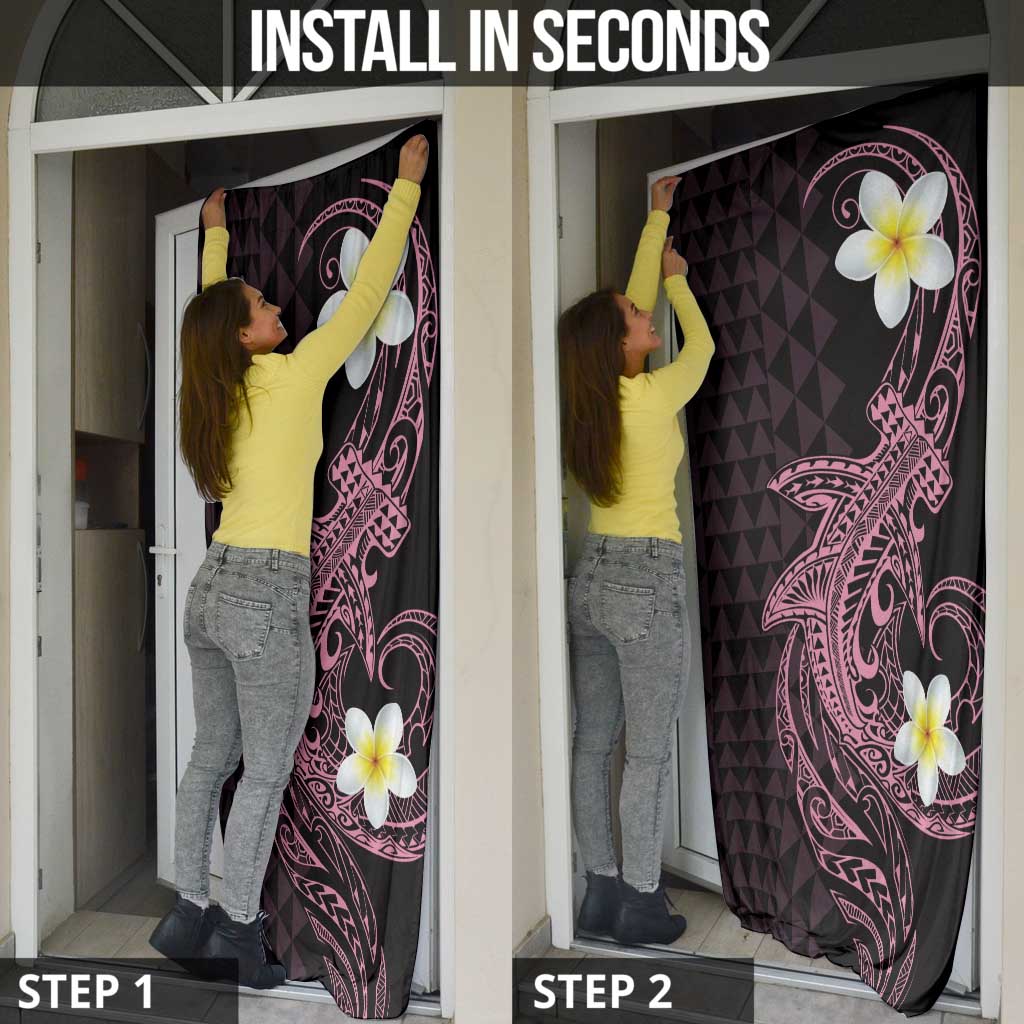 Aloha Hammerhead Shark Door Cover Vivacious Pink Hawaiian Kakau Tribal Tattoo - Polynesian Pride