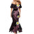 Aloha Hammerhead Shark Family Matching Mermaid Dress and Hawaiian Shirt Vivacious Pink Hawaiian Kakau Tribal Tattoo