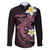 Aloha Hammerhead Shark Family Matching Off The Shoulder Long Sleeve Dress and Hawaiian Shirt Vivacious Pink Hawaiian Kakau Tribal Tattoo