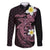 Aloha Hammerhead Shark Family Matching Short Sleeve Bodycon Dress and Hawaiian Shirt Vivacious Pink Hawaiian Kakau Tribal Tattoo