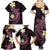 Aloha Hammerhead Shark Family Matching Summer Maxi Dress and Hawaiian Shirt Vivacious Pink Hawaiian Kakau Tribal Tattoo