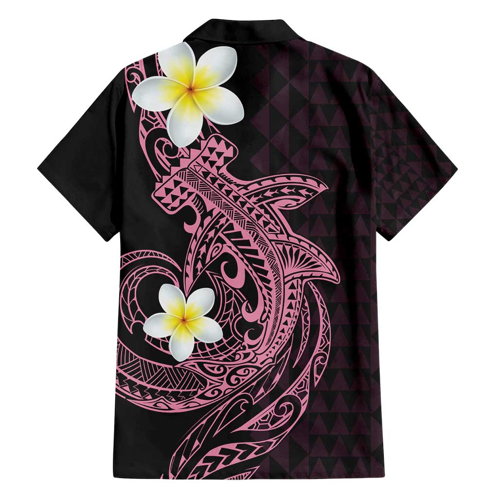 Aloha Hammerhead Shark Family Matching Tank Maxi Dress and Hawaiian Shirt Vivacious Pink Hawaiian Kakau Tribal Tattoo LT9 - Polynesian Pride