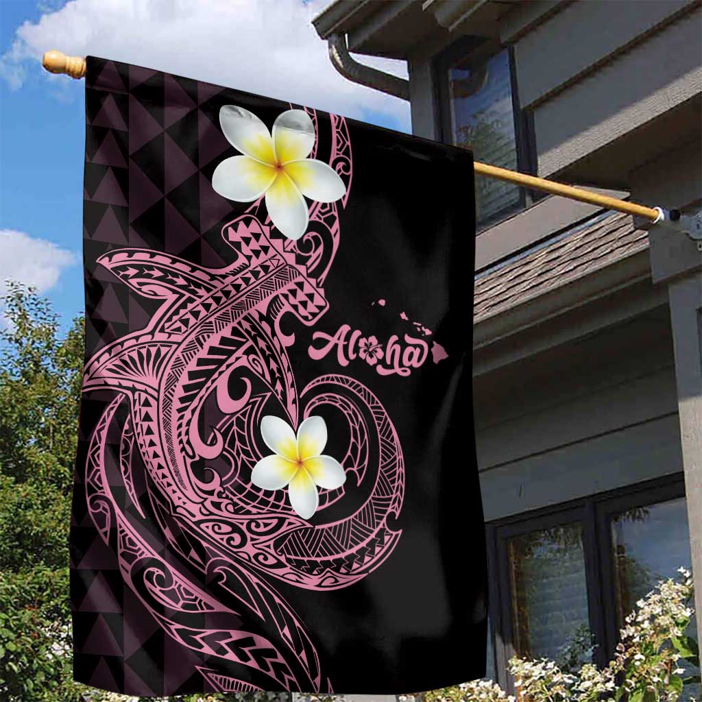 Aloha Hammerhead Shark Garden Flag Vivacious Pink Hawaiian Kakau Tribal Tattoo LT9 - Polynesian Pride