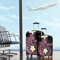 Aloha Hammerhead Shark Luggage Cover Vivacious Pink Hawaiian Kakau Tribal Tattoo