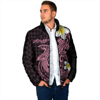 Aloha Hammerhead Shark Padded Jacket Vivacious Pink Hawaiian Kakau Tribal Tattoo - Polynesian Pride
