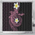 Aloha Hammerhead Shark Shower Curtain Vivacious Pink Hawaiian Kakau Tribal Tattoo