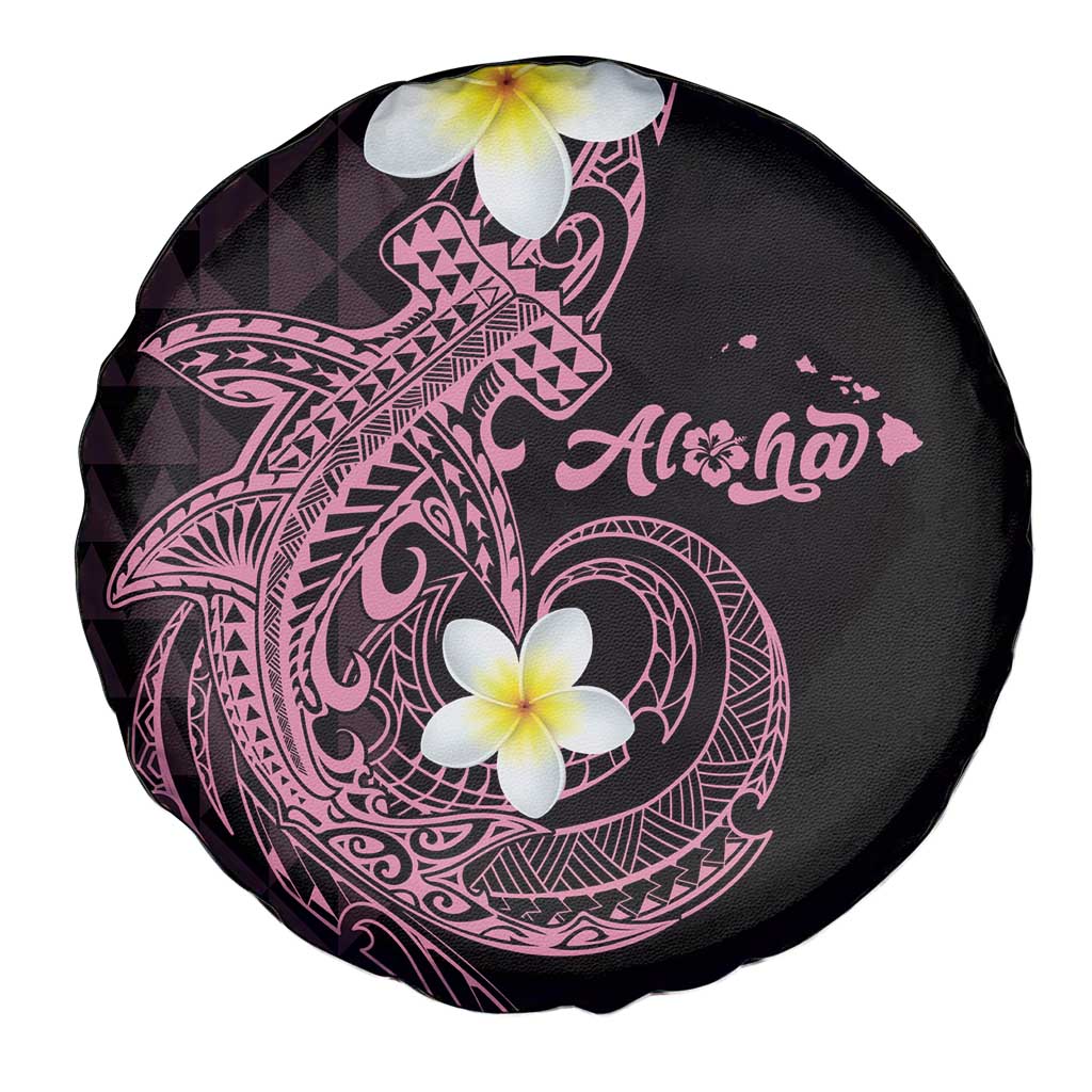 Aloha Hammerhead Shark Spare Tire Cover Vivacious Pink Hawaiian Kakau Tribal Tattoo