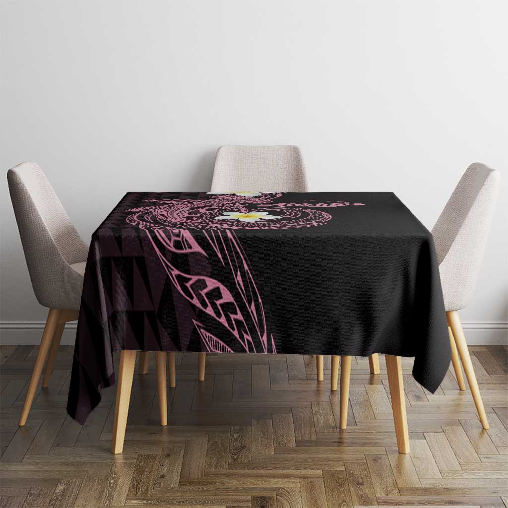 Aloha Hammerhead Shark Tablecloth Vivacious Pink Hawaiian Kakau Tribal Tattoo