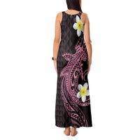 Aloha Hammerhead Shark Tank Maxi Dress Vivacious Pink Hawaiian Kakau Tribal Tattoo
