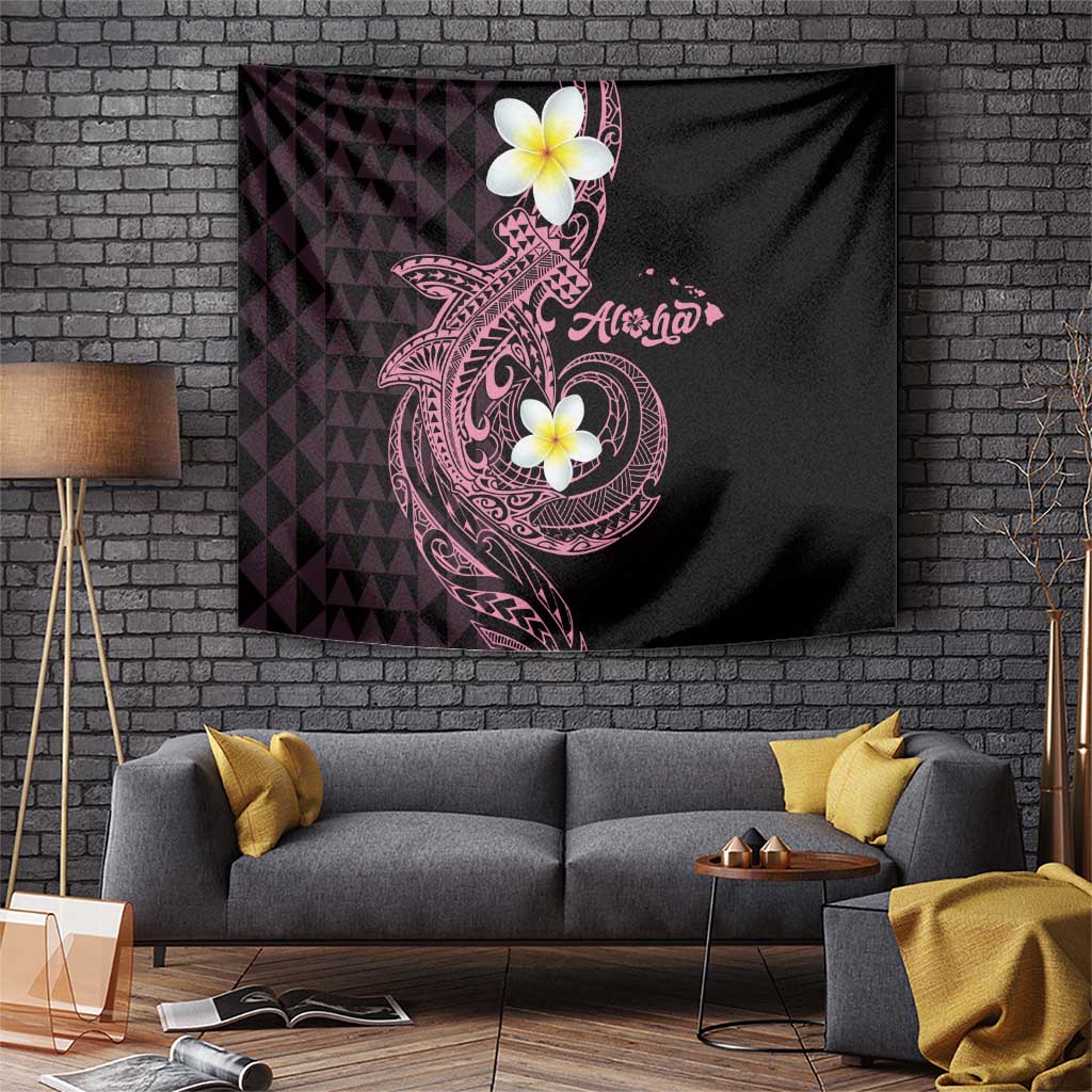 Aloha Hammerhead Shark Tapestry Vivacious Pink Hawaiian Kakau Tribal Tattoo LT9 Pink - Polynesian Pride