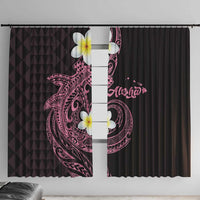 Aloha Hammerhead Shark Window Curtain Vivacious Pink Hawaiian Kakau Tribal Tattoo