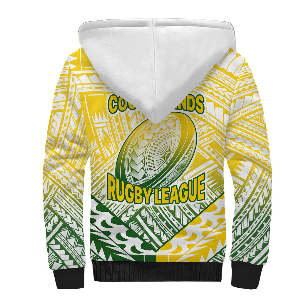 The Kuki's Cook Islands Rugby Sherpa Hoodie Be Unique Vibe White LT9 - Polynesian Pride