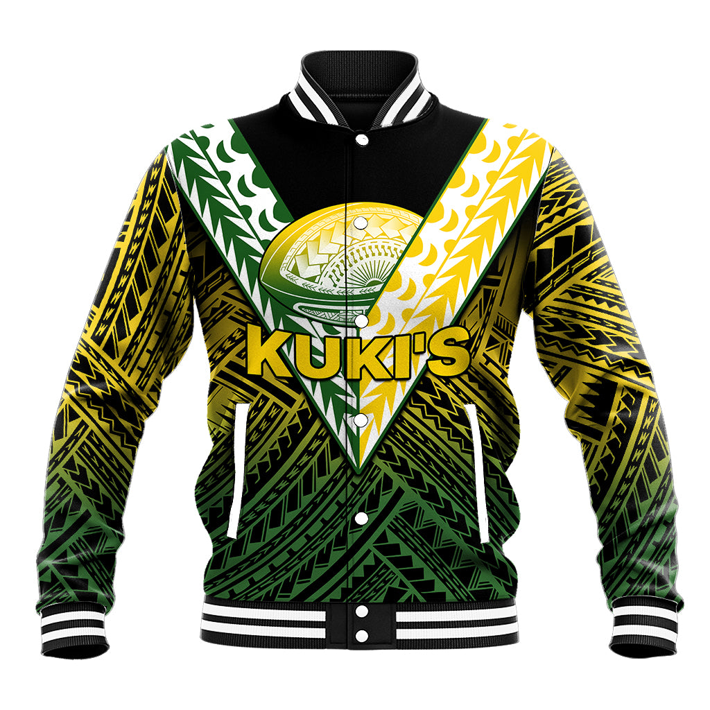 The Kuki's Cook Islands Rugby Baseball Jacket Be Unique Vibe Black LT9 Unisex Black - Polynesian Pride