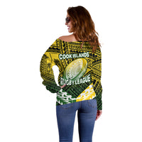 The Kuki's Cook Islands Rugby Off Shoulder Sweater Be Unique Vibe Black LT9 - Polynesian Pride