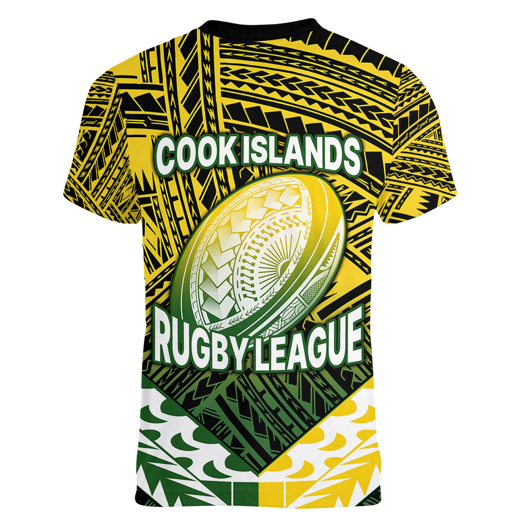 The Kuki's Cook Islands Rugby Women V Neck T Shirt Be Unique Vibe Black LT9 - Polynesian Pride
