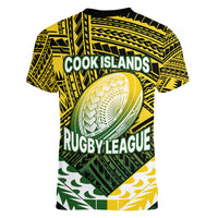 The Kuki's Cook Islands Rugby Women V Neck T Shirt Be Unique Vibe Black LT9 - Polynesian Pride
