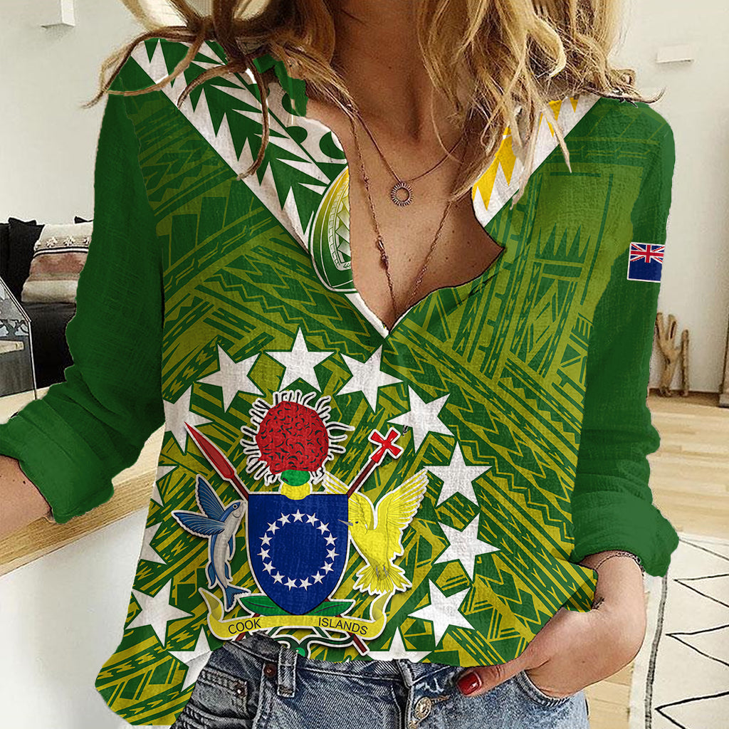 The Kuki's Cook Islands Rugby Women Casual Shirt Be Unique Vibe Green LT9 Female Green - Polynesian Pride