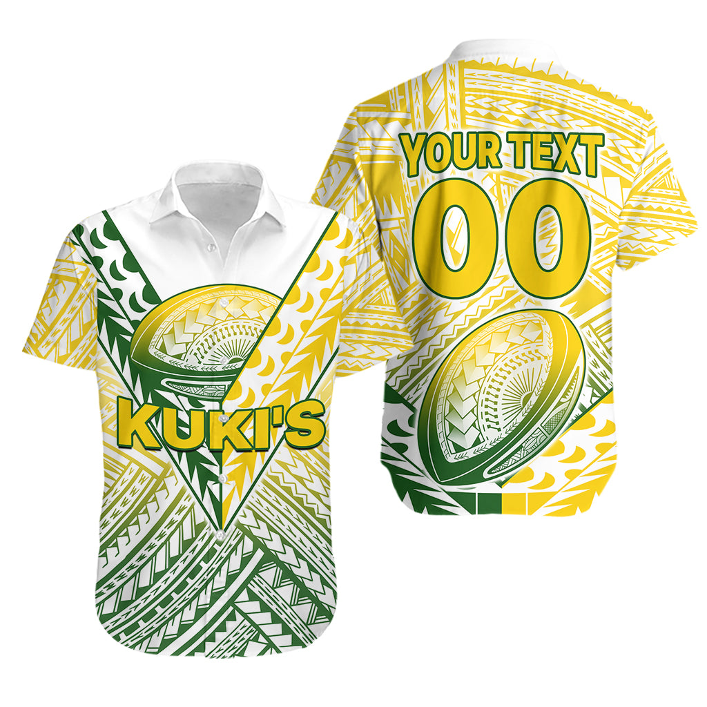 (Custom Text And Number) The Kuki's Cook Islands Rugby Hawaiian Shirt Be Unique Vibe White LT9 White - Polynesian Pride