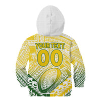(Custom Text And Number) The Kuki's Cook Islands Rugby Kid Hoodie Be Unique Vibe White LT9 - Polynesian Pride