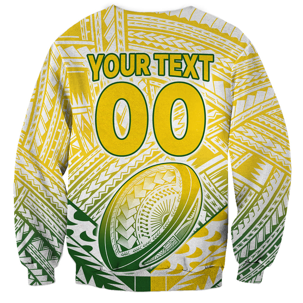 (Custom Text And Number) The Kuki's Cook Islands Rugby Sweatshirt Be Unique Vibe White LT9 - Polynesian Pride