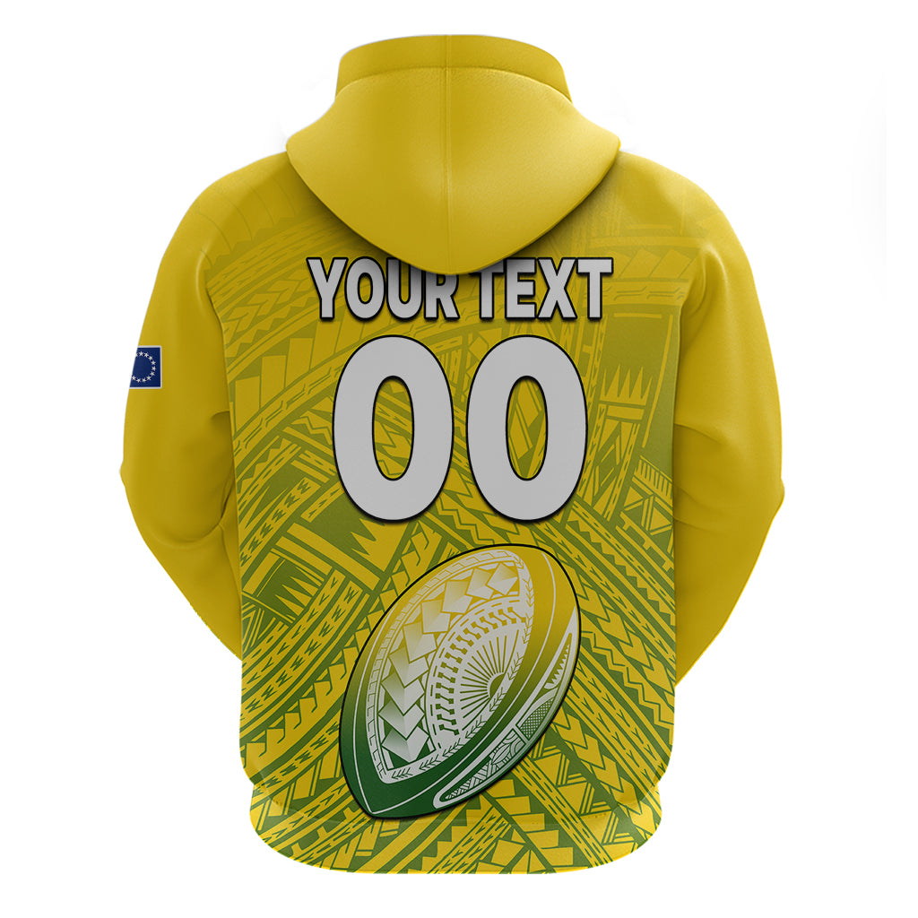 (Custom Text and Number) The Kukis Cook Islands Rugby Hoodie Be Unique Vibe Yellow LT9 - Polynesian Pride